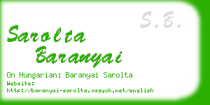 sarolta baranyai business card